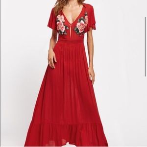 Shein floral patch maxi dress